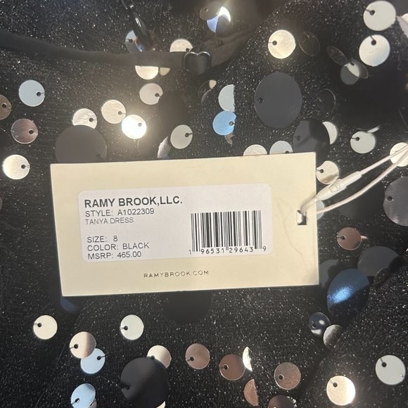 Ramy Brook Tanya Black Sequin Bodycon Mini Cocktail Dress $465 NWT - Picture 8 of 9